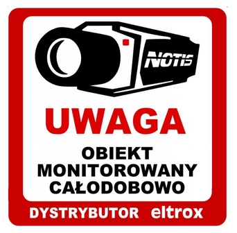 NAKLEJKA OBIEKT MONITOROWANY 20x20 ELTROX 6448 