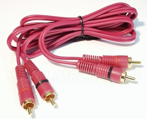 Kabel 2xRCA  1,5m GOLD czerwony