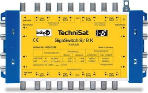 Multiswitch TechniSat GigaSwitch 9/8 K Kaskade 0000/3246 (do GigaSwitch 9/8 G2 do rozszerzenia o 8 innych uczestników)