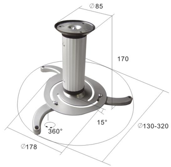Uchwyt  projektora sufitowy 170mm