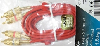 Kabel 2xRCA  1,5m GOLD 1xekr.KAA200