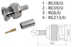 Wtyk BNC 50 ohm (RG58 zaciskany)