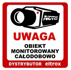 NAKLEJKA OBIEKT MONITOROWANY 20x20 ELTROX.PL 6220 