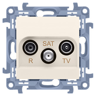 Gniazdo antenowe satelitarne R-TV-SAT końcowe SIMON 10 białe IP20 CASK.01/11