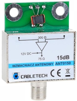 Wzmacniacz ant. Cabletech 15dB ekra