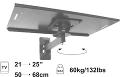 Uchwyt  TV 21"-25" ściana srebrny